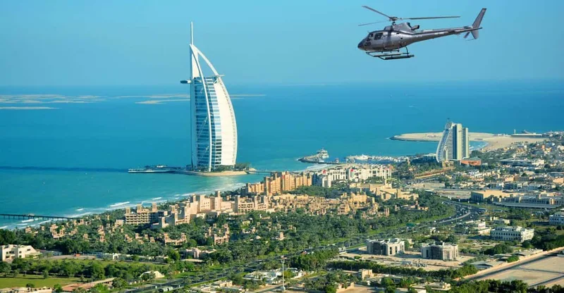 Helicopter Ride, Old Town Walking Tour, Abra & Snacks — helicopter tour in Dubai