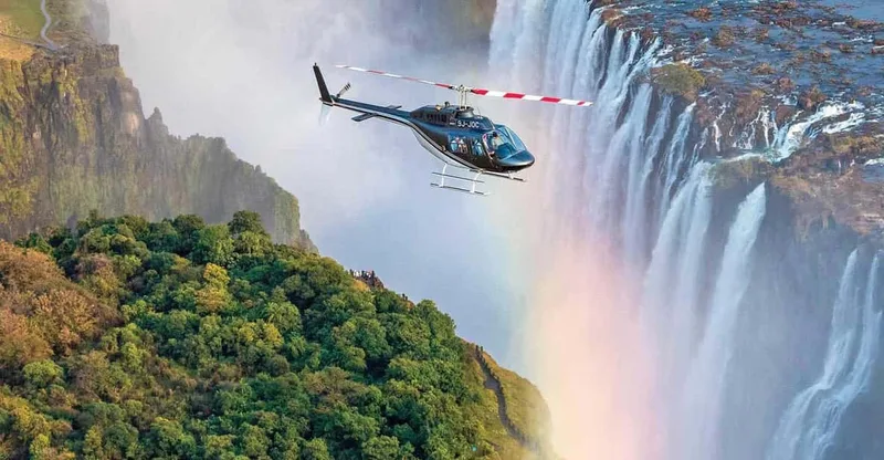 Helicopter Flight Aerial View of The Falls — helicopter tour in Victoria Falls